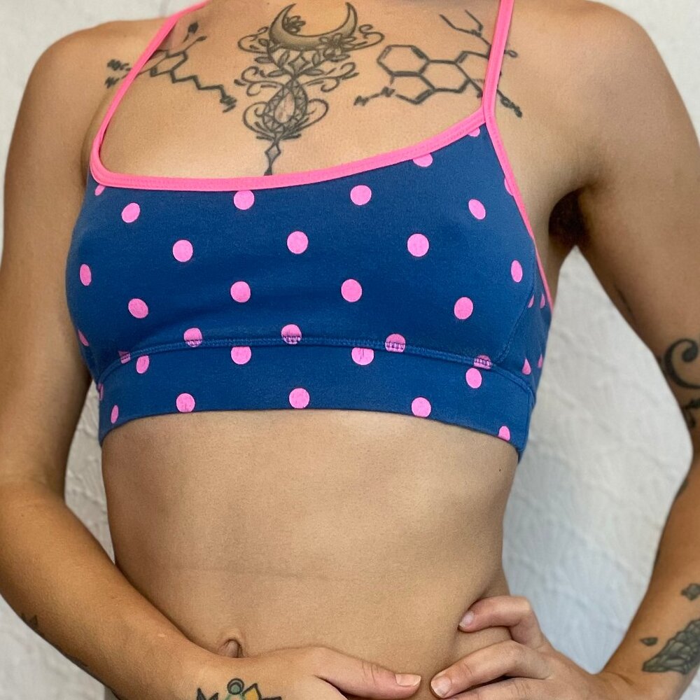 Polka Dot Sports Bra✰Kawaii Active 50's Neon Rave Festival